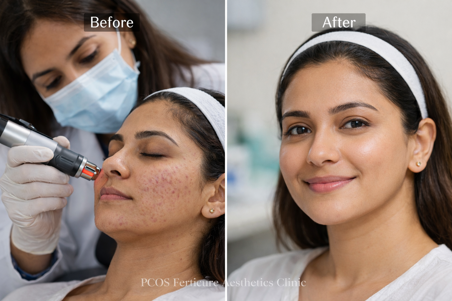 Acne scar treatment before after results Delhi