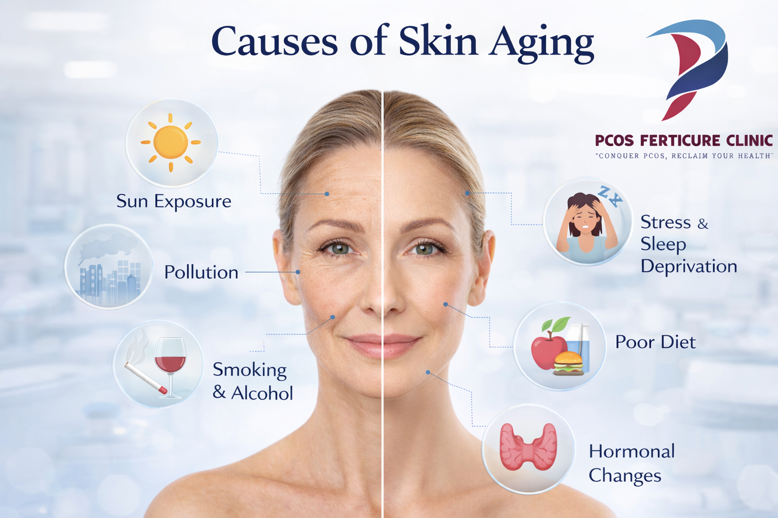 Factors that cause premature skin aging
