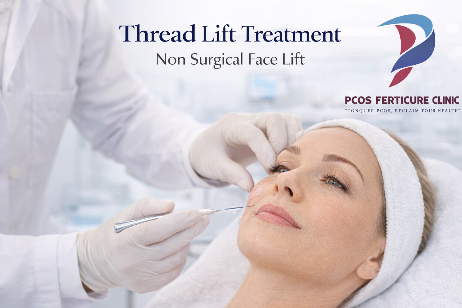 Thread lift treatment non surgical face lift