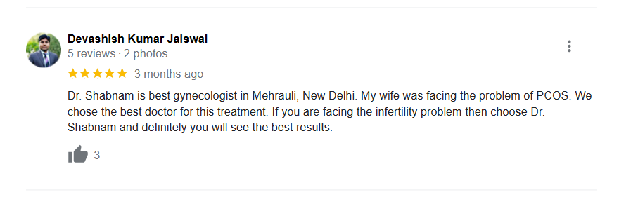 Patient Testimonial - Explore genuine reviews and success stories from individuals at PCOS Ferticure Clinic, showcasing the compassionate care and positive outcomes achieved with Dr. Shabnam Sharjil in the treatment of PCOS-PCOD.