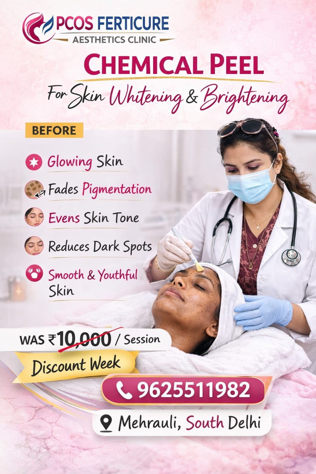Chemical peel treatment in Delhi for skin brightness