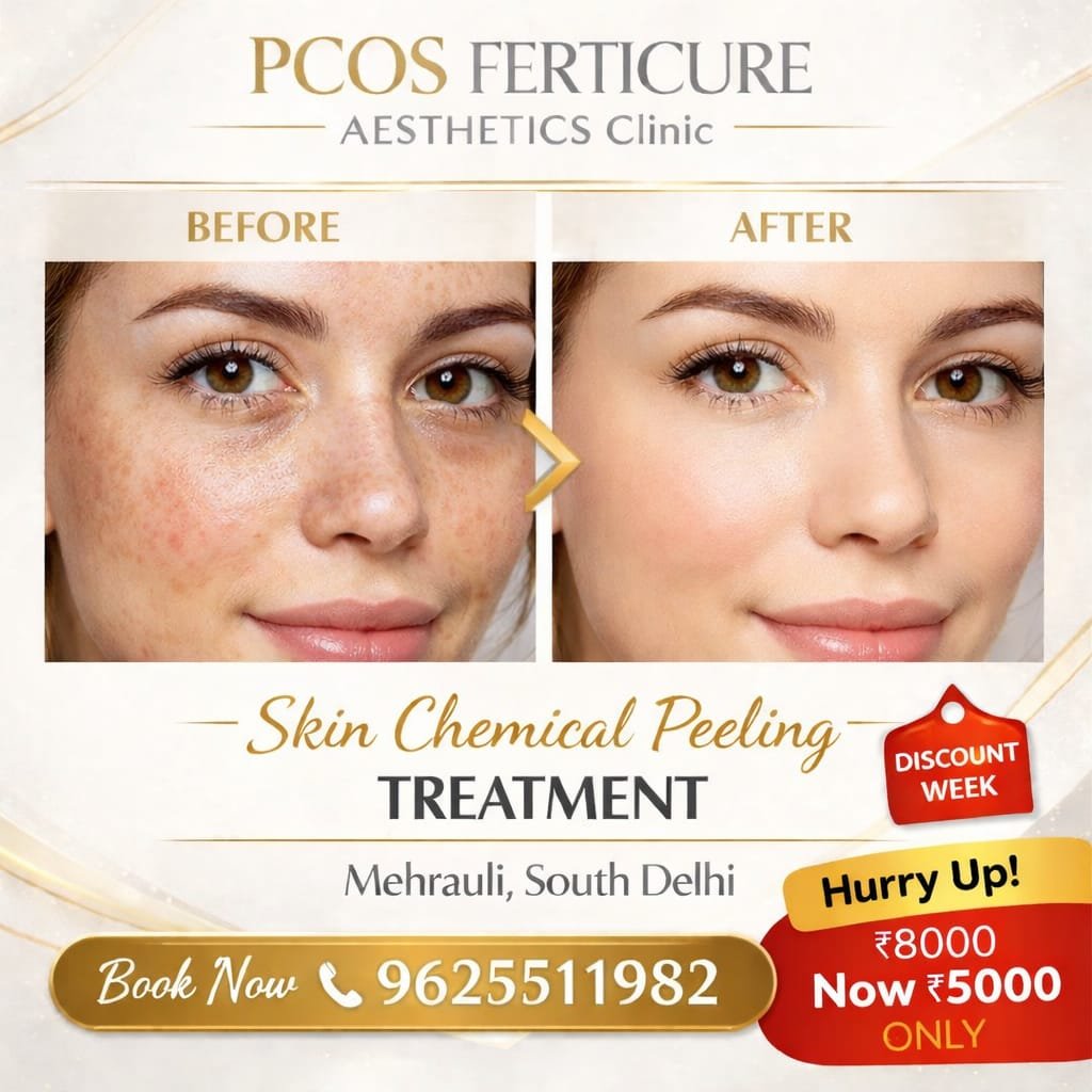 Doctor and patient consultation at PCOS Ferticure Clinic Delhi for under-eye PRP treatment, highlighting personalized care and doctor-led aesthetic procedures